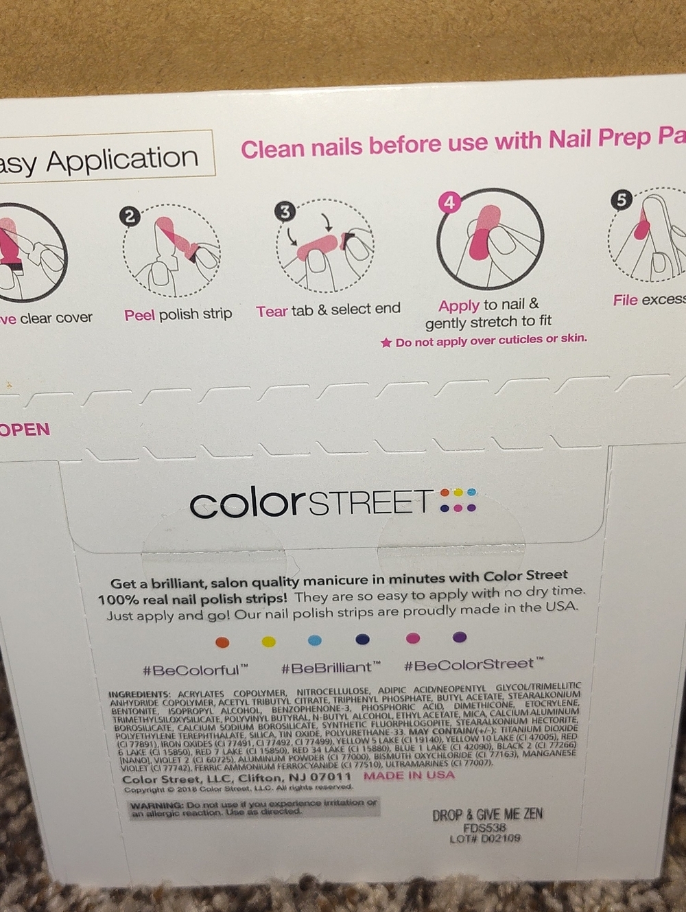 Color Street Sealed Drop & Give Me ZEN - Picture 2 of 6